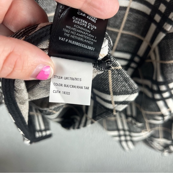 Liverpool Women’s Jacket Check Plaid Size S Button Up Black Cream Pockets Flawed - Picture 6 of 16